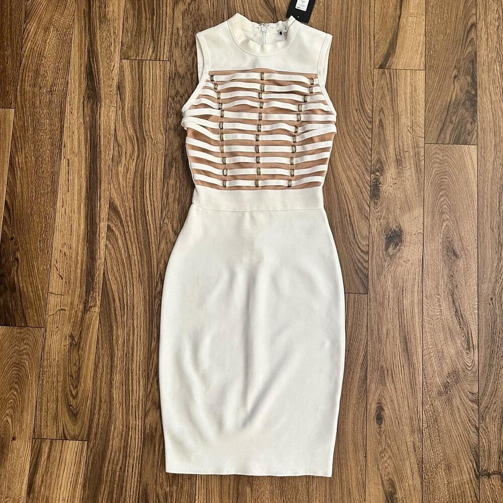 Fashion nova whiteivory bandage bodycon
